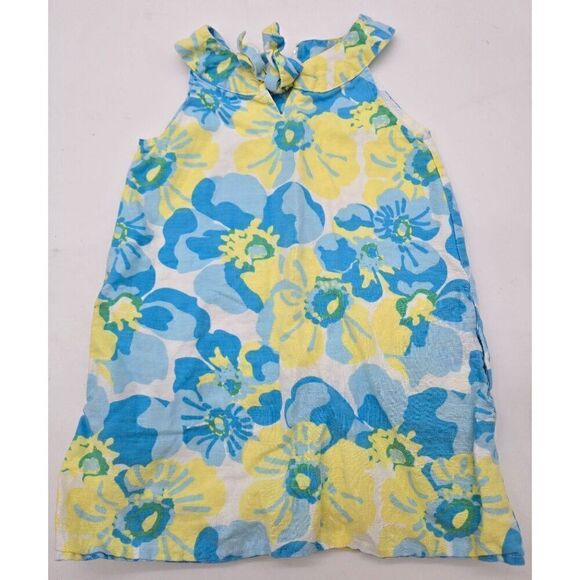 Vintage Navy Baby Girls Floral Dress With Ruffles & Back Zip - Picture 1 of 4